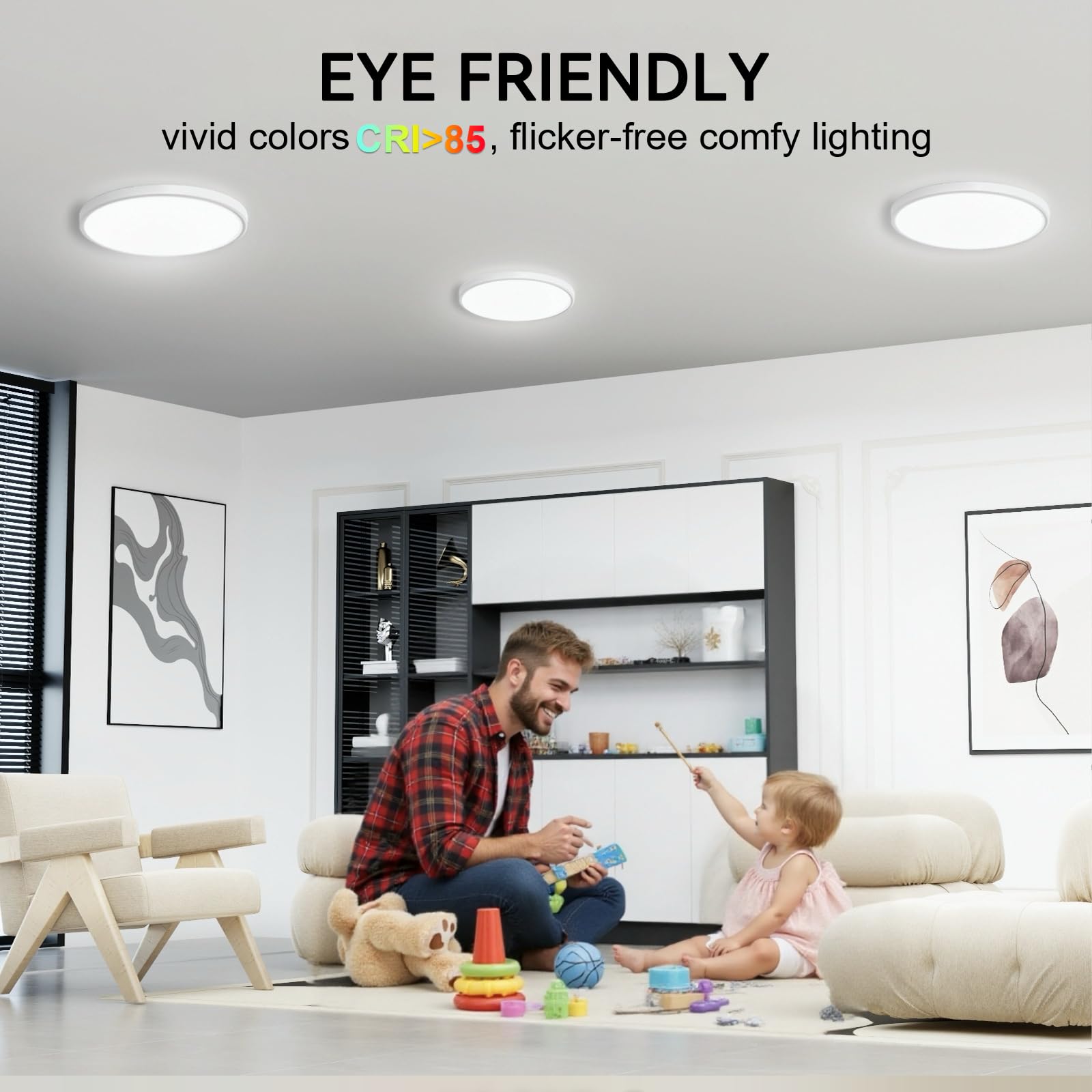 hunhun 8 Pack 3200lm LED Flush Mount Ceiling Light 28W 12 Inch