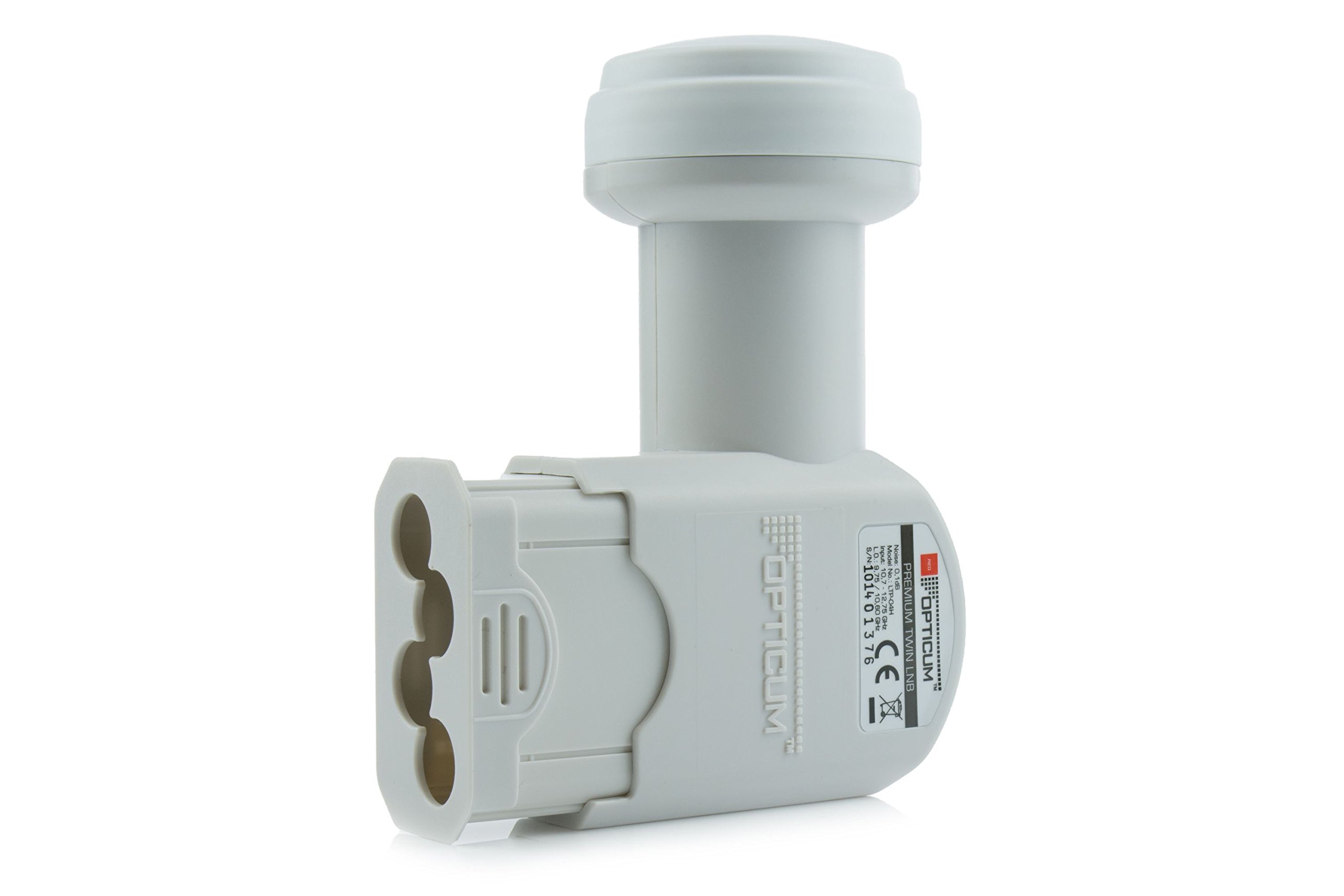 OPTICUM QA80 Parabola 80 cm con staffa LNB & Twin LNB LTP 04H - 4K HD & 3D - Parabola in acciaio resistente alle intemperie - Sistema satellitare per 2 partecipanti - antracite