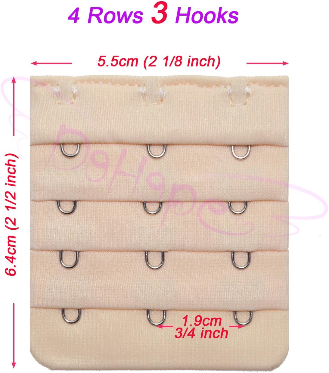 Ultra Soft Bra Extender Band Breathing Room 4 Rows Hook & Eye Extension Strap image 2