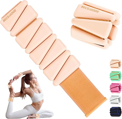 Juego de 2 pesas para tobillo (1 libra2 libras cada una) para mujeres y hombres, pulseras ajustables con peso para brazos y piernas, pulseras para