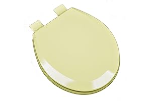 1F1R5-50 Premium Molded Wood Round Toilet Seat with Adjustable Hinge & OSG, Citron Yellow
