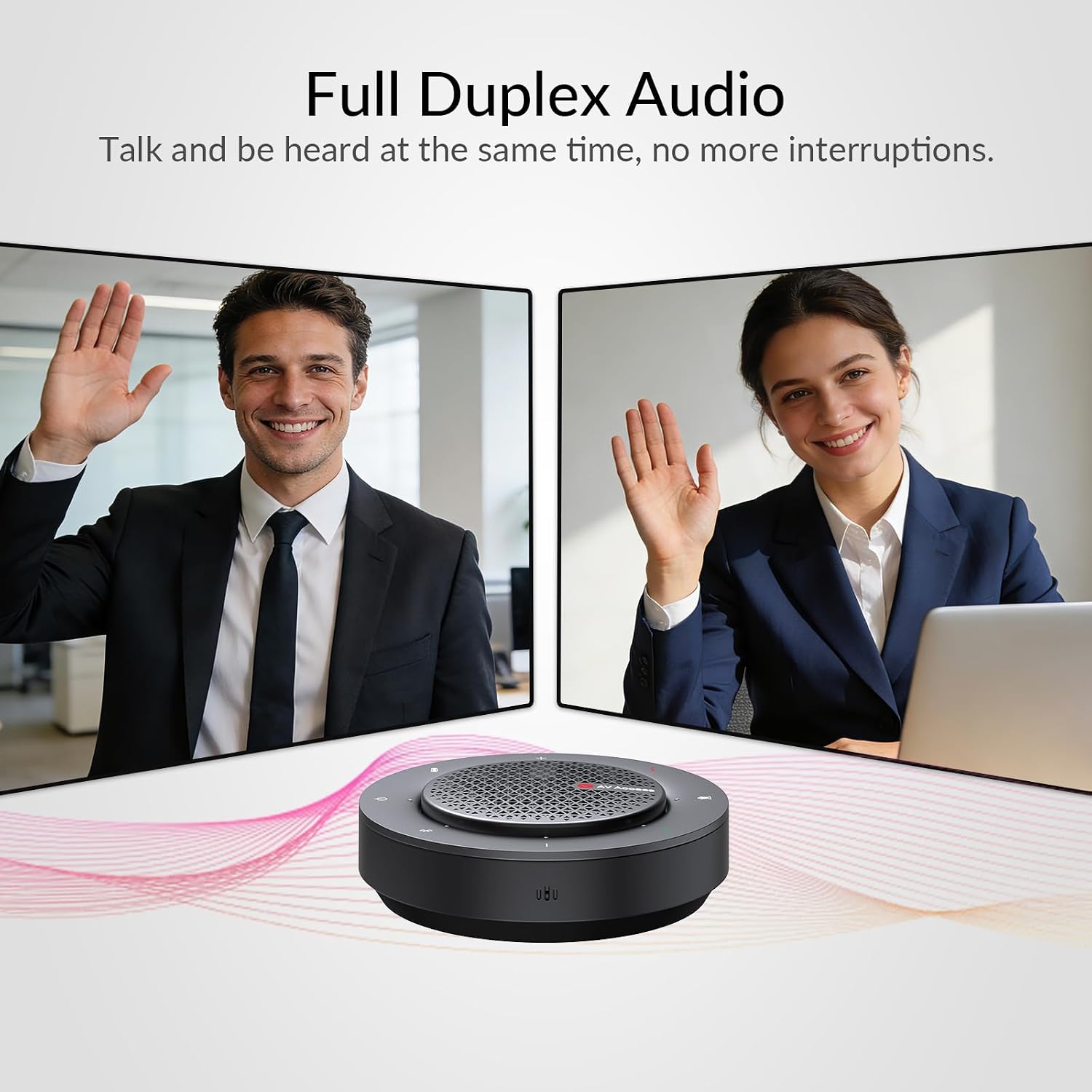 Bluetooth Conference Speakerphone, 360° 4-Mic Pickup, USB & Wireless, Noise Cancelling, 10H Battery, Touch Controls, Plug & Play for Zoom/Teams Meetings(4–8 People), Compact for Remote Work, Travel 5 71QUMe5INmL. AC SL1500