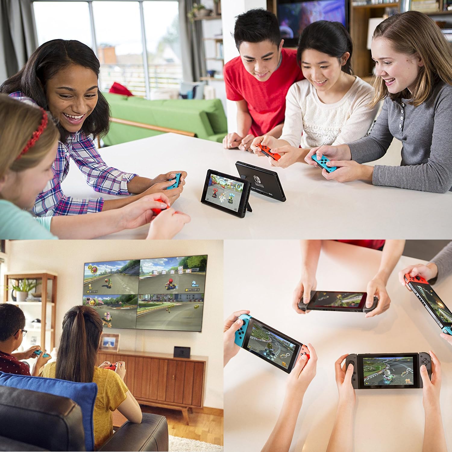 Mario Kart 8 Deluxe para Nintendo Switch, con controladores de volante PremGear Racing, empuñaduras de conducción para Joy-Con (paquete de 2), soporte para tarjetas de juego de 24 ranuras y paño de