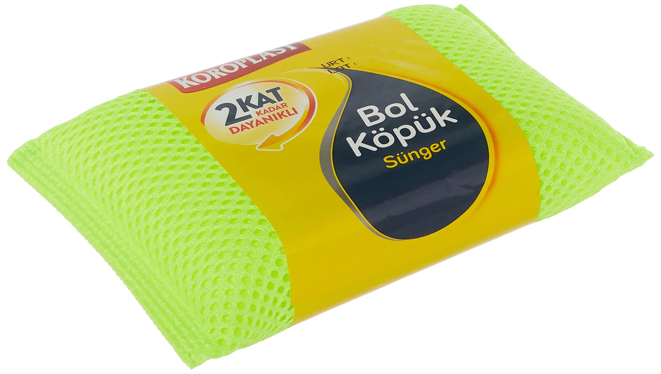 Koroplast Bol Köpüklü Bulaşık Süngeri, Çizik & İz Bırakmaz, Yağ ve Leke Giderici Pratik Temizlik Süngeri, Tava, Tencere, Tabak, Bardak, Çatal, Bıçak, Ocak, Tezgah, Cam & Seramik Yüzeyler