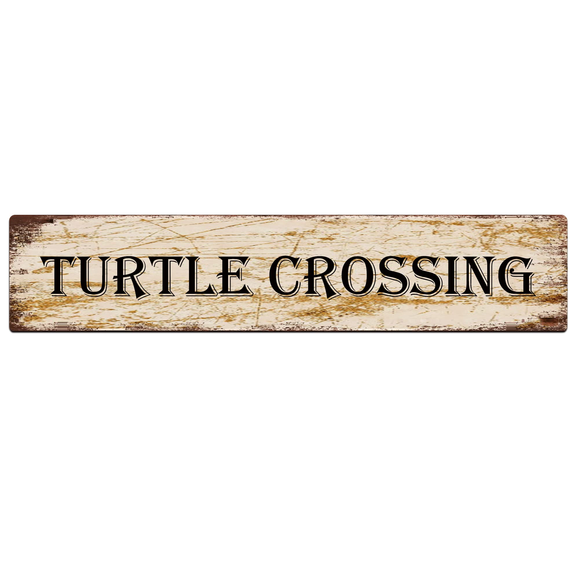 Turtle Crossing Retro Tin Signs Aluminum Metal Sign for Kitchen Home Garden Wall Bar Cafe Decor 4x16 Inch