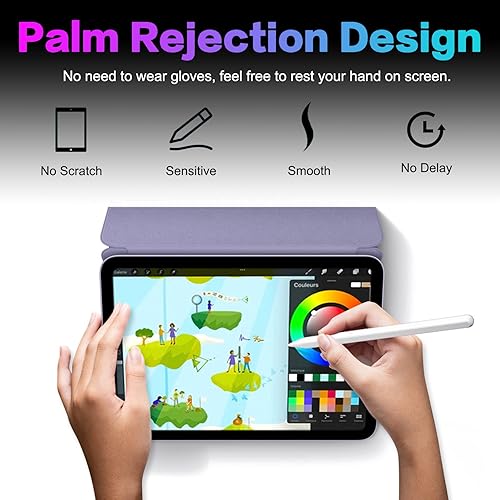 Miniatura 5 de Lápiz óptico para iPad con carga inalámbrica, Lauosume Pencil para iPad con rechazo de palma y sensibilidad a la inclinación, compatible con iPad