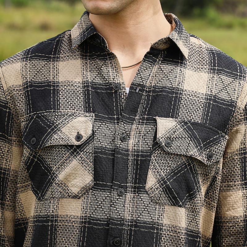 Image of CAHOOT Men's Shirt for Casual Wear | Spread Collar | Long Cuffed Sleeves | Button Closure | Shirt Crafted with Comfort Fit for Everyday Wear