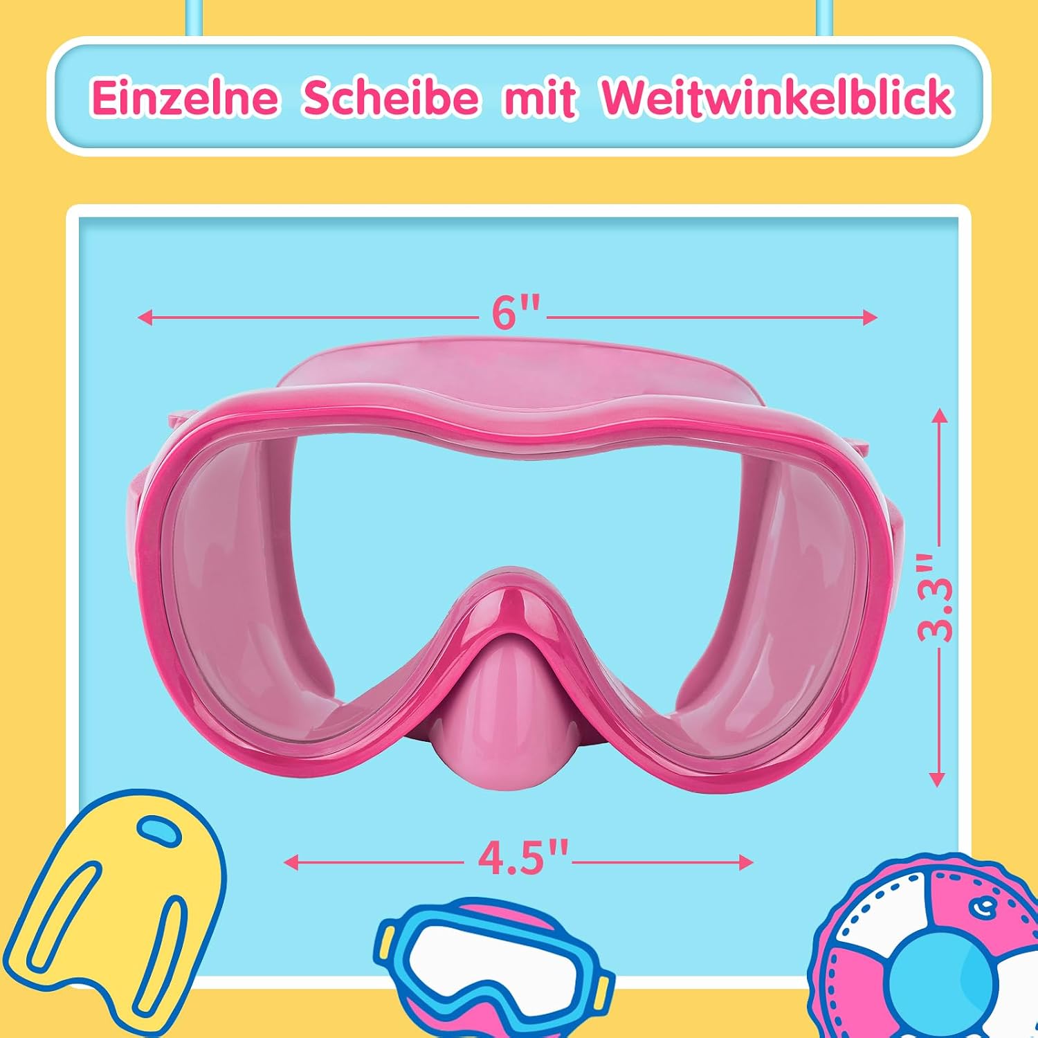 iGym Kids Swim Goggles, Snorkel Mask Diving Mask Swimming Goggles with Nose Cover and Elastic Straps Cover & Mesh Bag