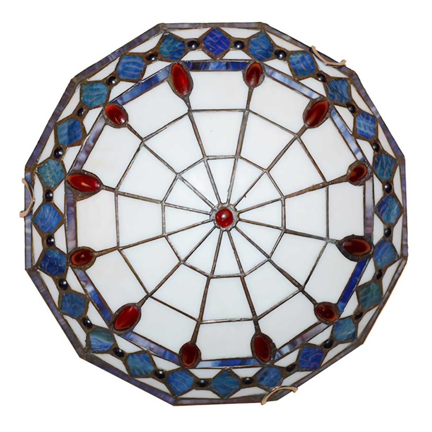 Plafonnier style Tiffany fait main en verre teinté vintage lustre chic DX18 50