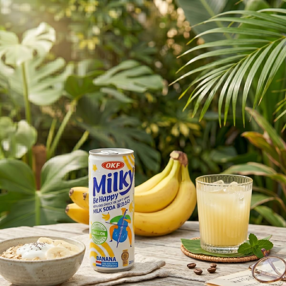 Bebida Gaseificada MILKY Sabor Banana com Lactobacillus OKF