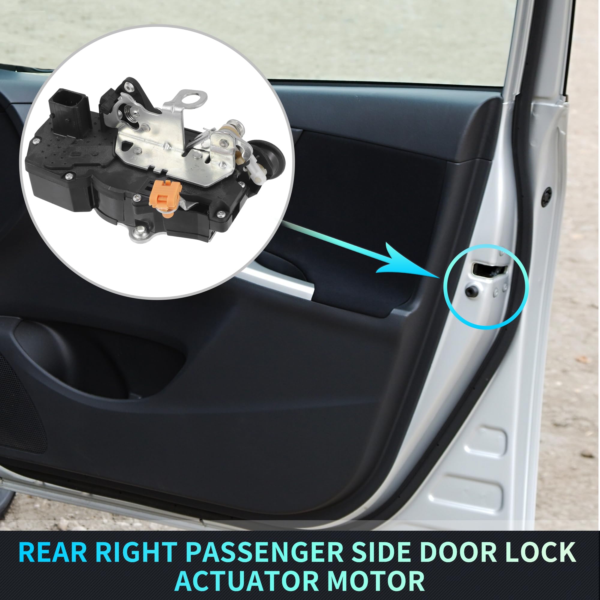 QUARKZMAN Moteur De Serrure De Porte Électrique De Remplacement Pour La Porte Arrière Droite Côté Passager pour Pontiac G6 2007-2010. Remplace Le Numéro 20777854. Couleur : Noir.