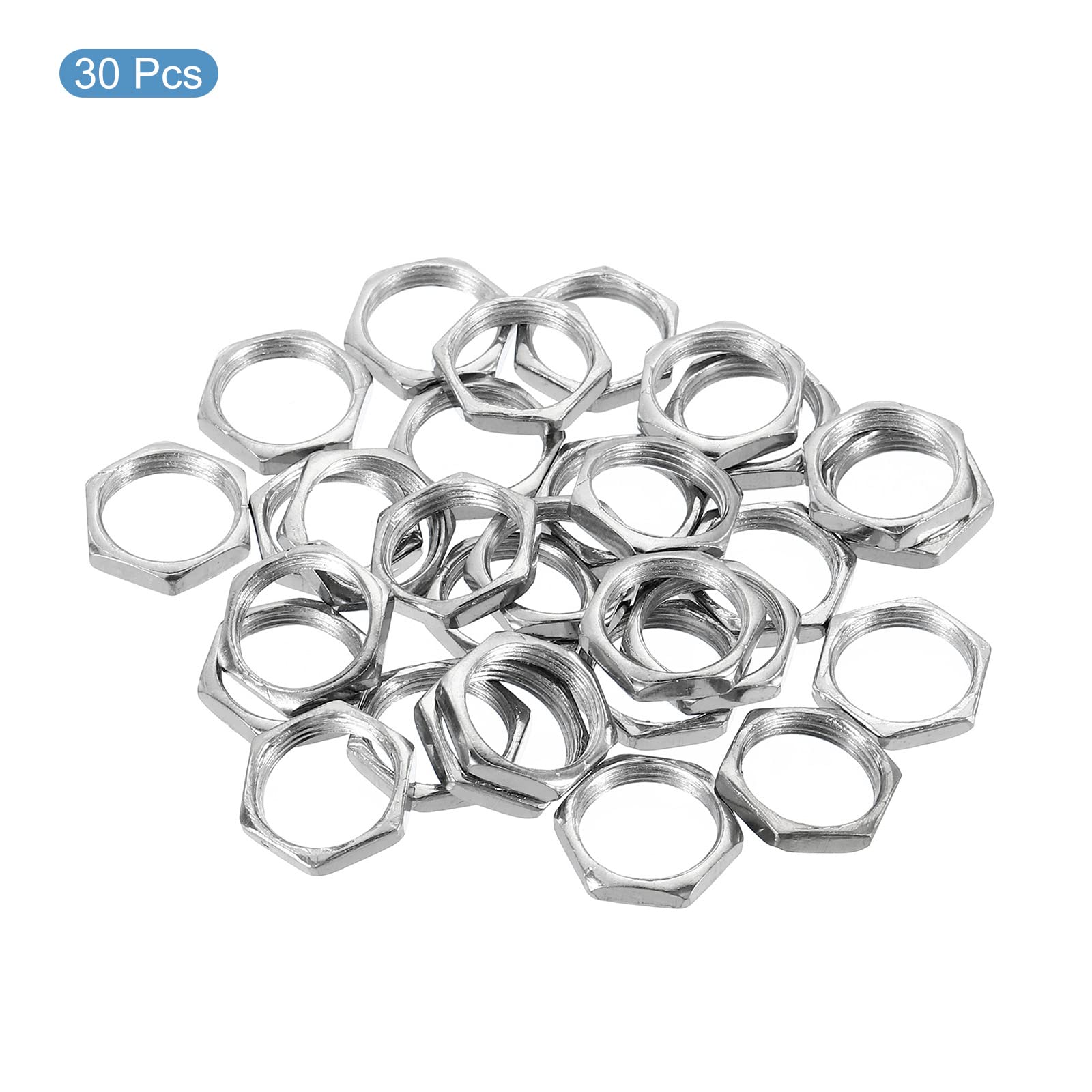 PATIKIL M12 x 0.75 Acciaio Esagonale Dadi, 30pz Metrico Filetto Zinco Placcato Finito Ferramenta Dadi Vite Bullone Elementi di fissaggio 3mm Altezza