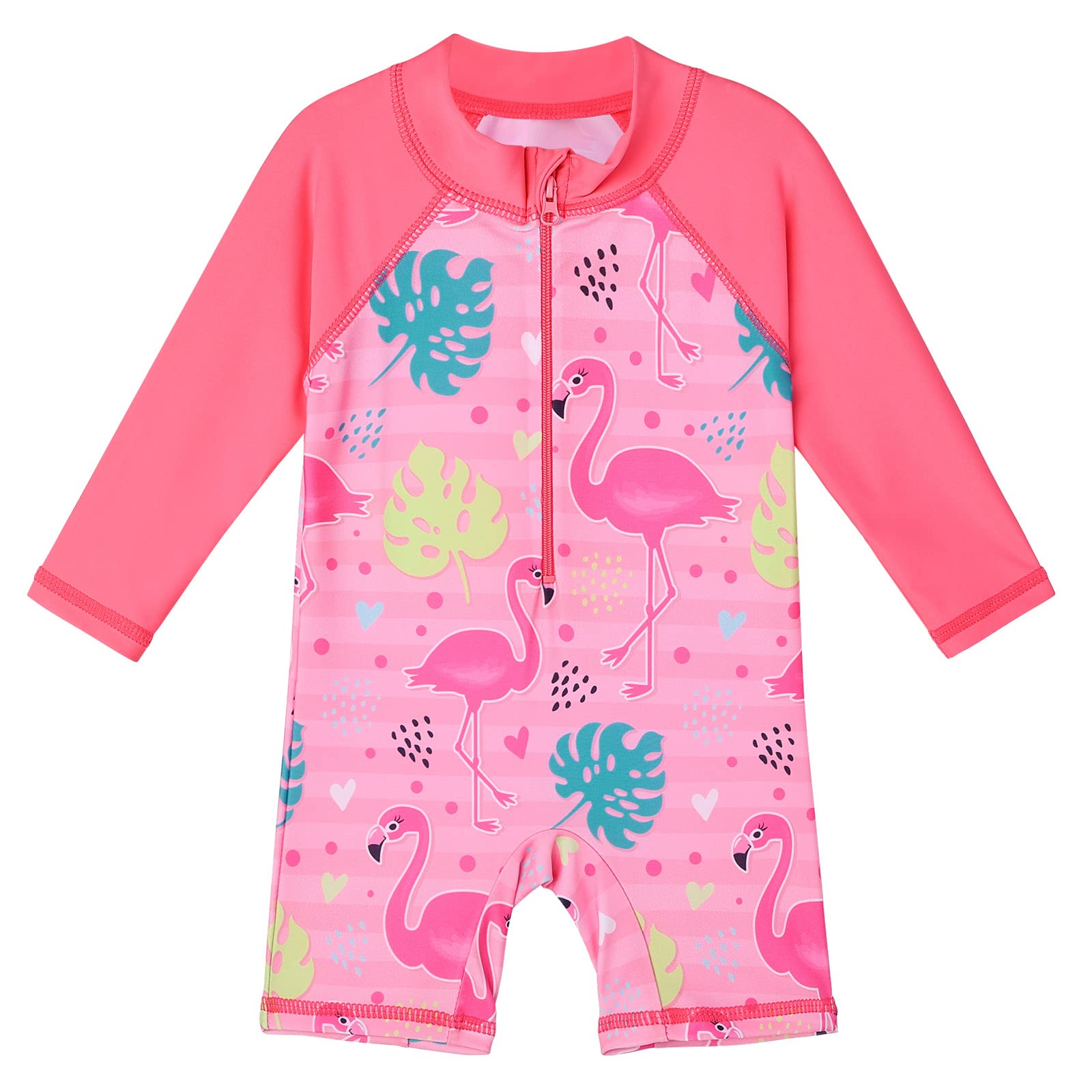 XFGIRLS Baby/Toddler Girls Swimsuit Long Sleeve One-Piece Bathing Suit Rash Guard