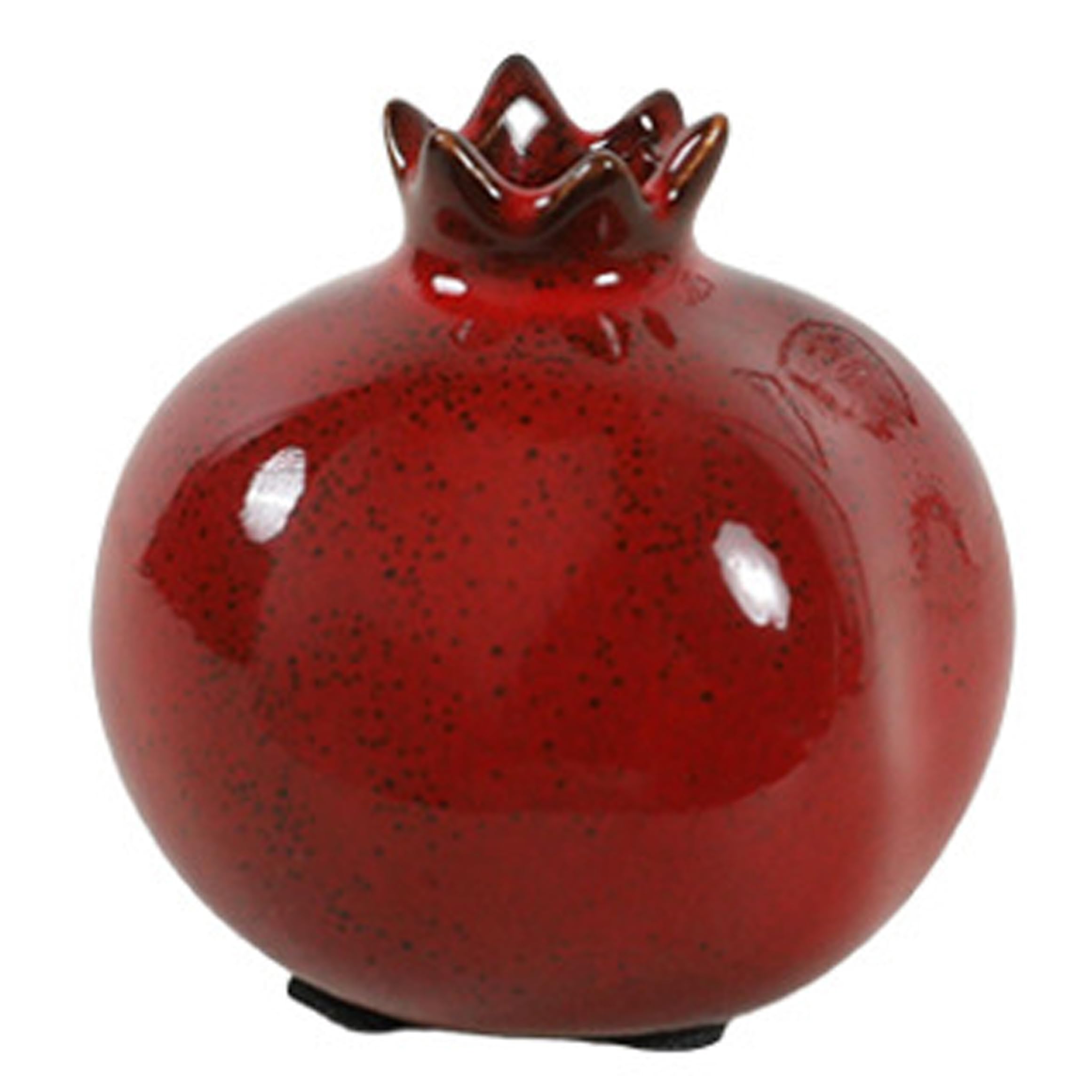 Uanqfegy Ceramic Vase, Cute Pomegranate Shaped Flower Vase, Burgundy Red Decorative for Home Desktop & Shelf