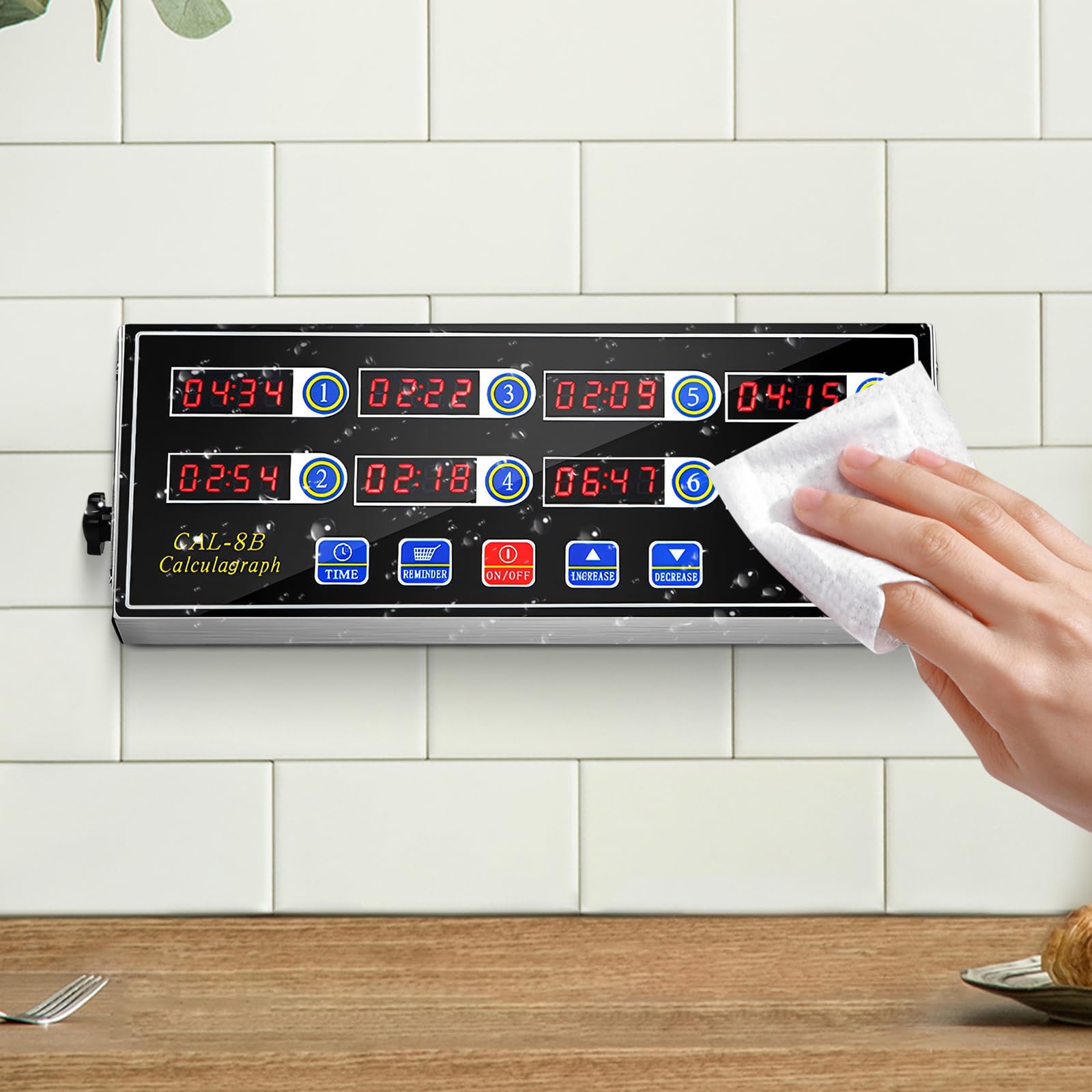 Minuterie de Cuisine Commerciale à 8 Canaux LED pour Hôtel, Restaurant, Horloge de Cuisson et Système de Rappel