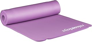 Relaxdays Yoga Mat, 1 cm Thick for Pilates, Fitness, Joint Protection, with Carry Strap, 60 x 180 cm Gymnastics Mat