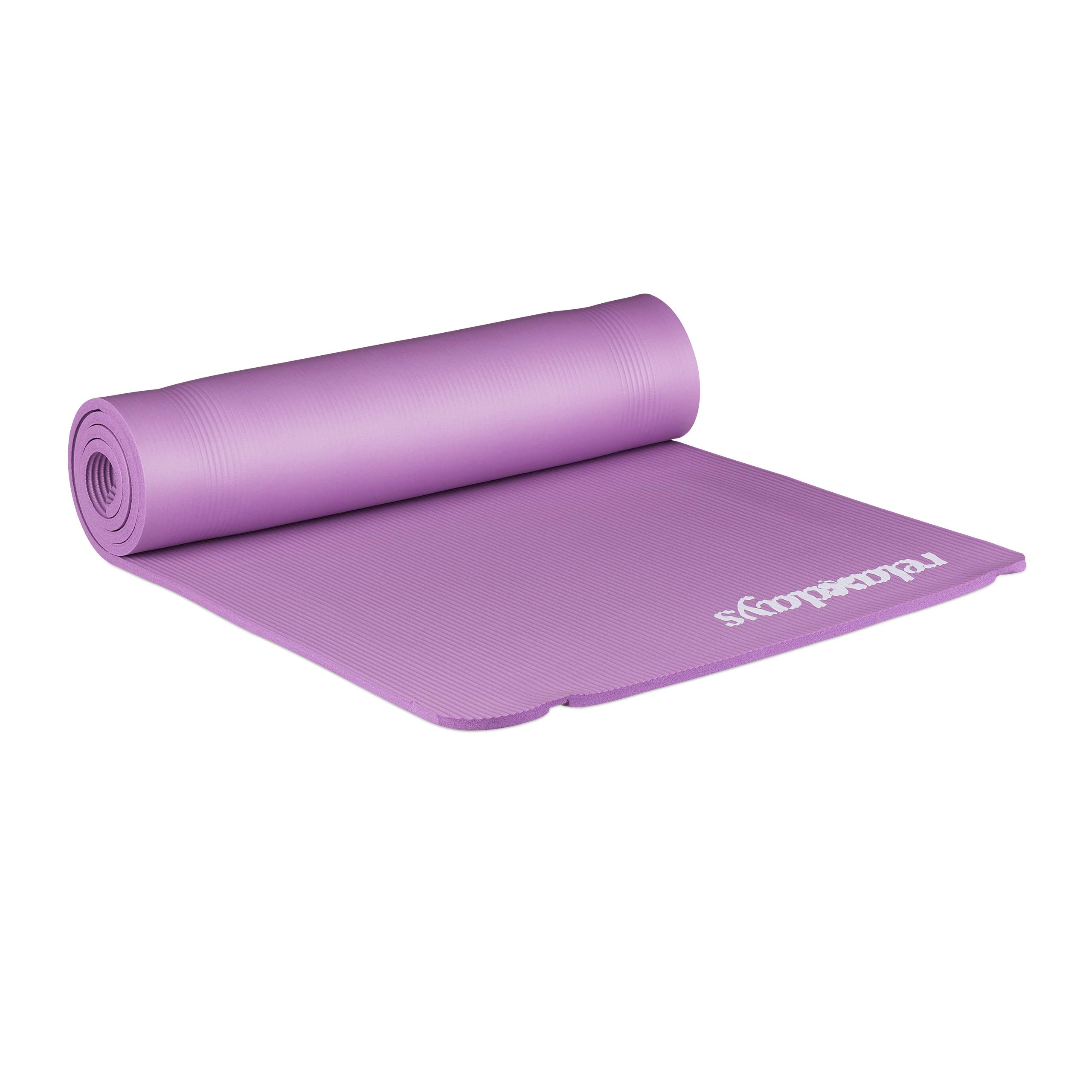 Relaxdays Tappetino da Yoga, 1 cm, Tappeto da Fitness, Accessori per Pilates e Aerobica, Sport
