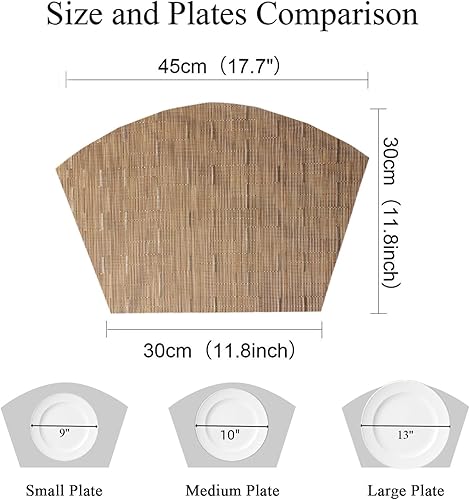 Miniatura 3 de SHACOS - Manteles individuales de PVC para mesas redondas manteles individuales con curvatura antideslizantes resistentes al calor de vinilo