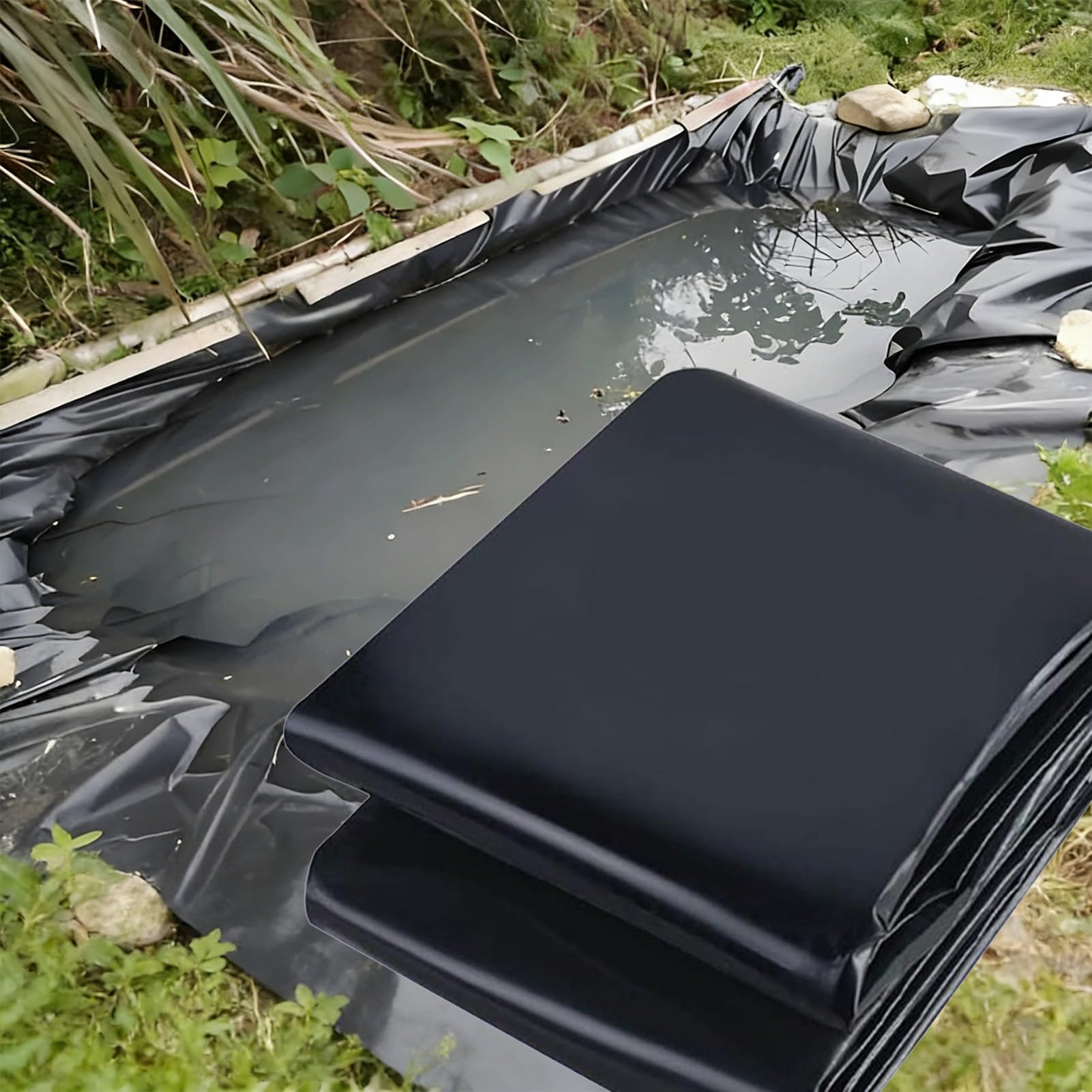 Film imperméable de bassin 10x12m MARXAN bâche noire pour étang et ruisseau