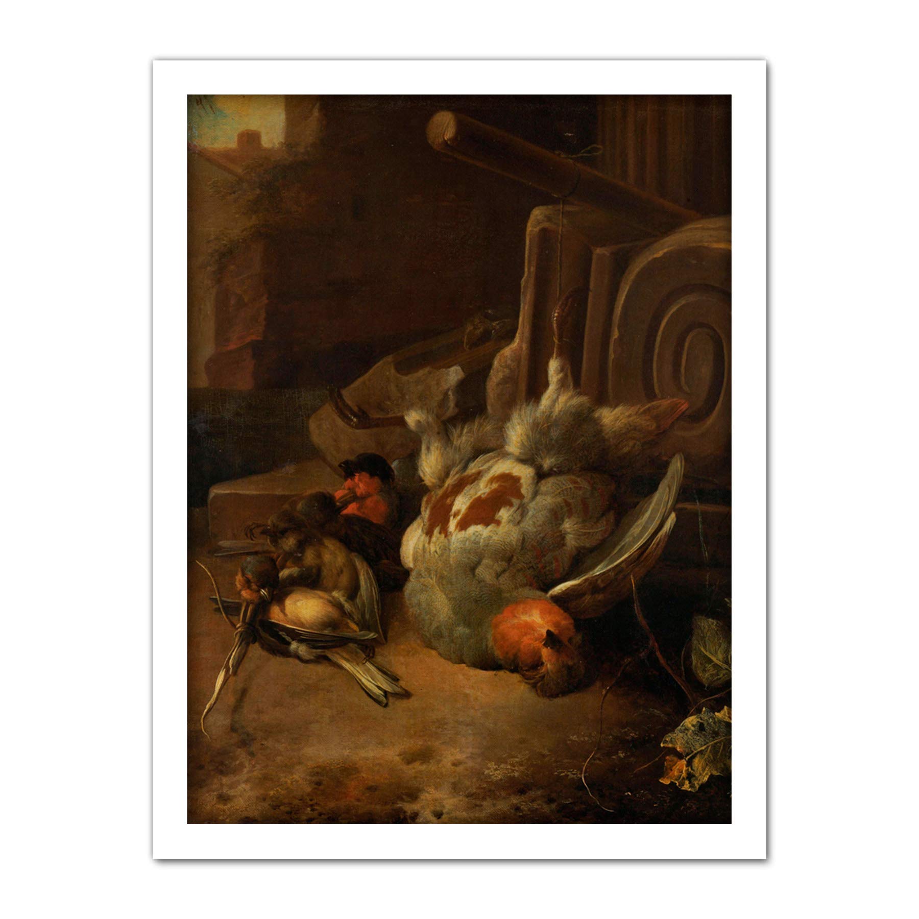 Artery8 D'Hondecoeter Dead Birds Painting Artwork Framed Wall Art Print 18X24 Inch