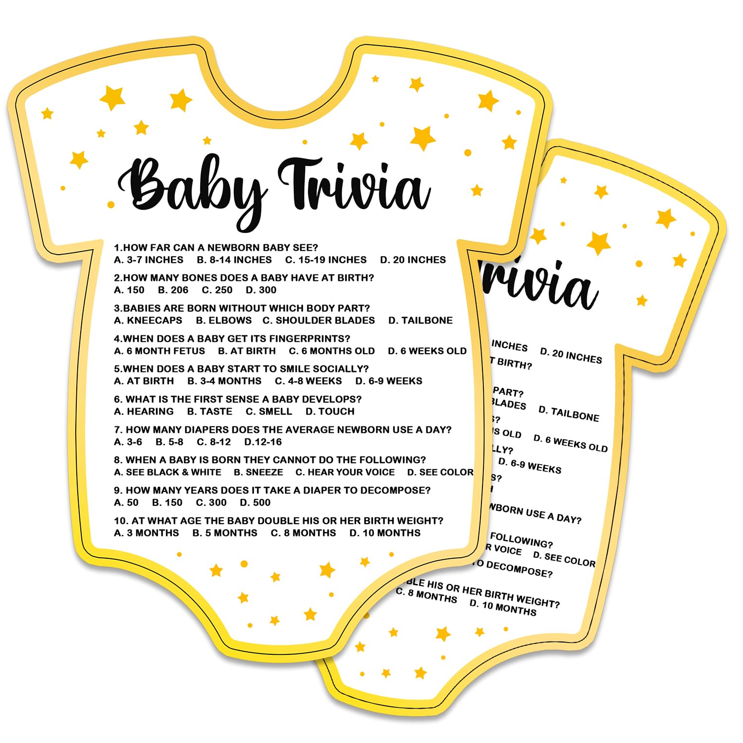 Baby Shower Games, Baby Trivia Game Cards, Fun Baby Shower Party Games Supplies & Activities, Gender Neutral Boy Girl, Baby Shower Ideas, Set of 30 Cards