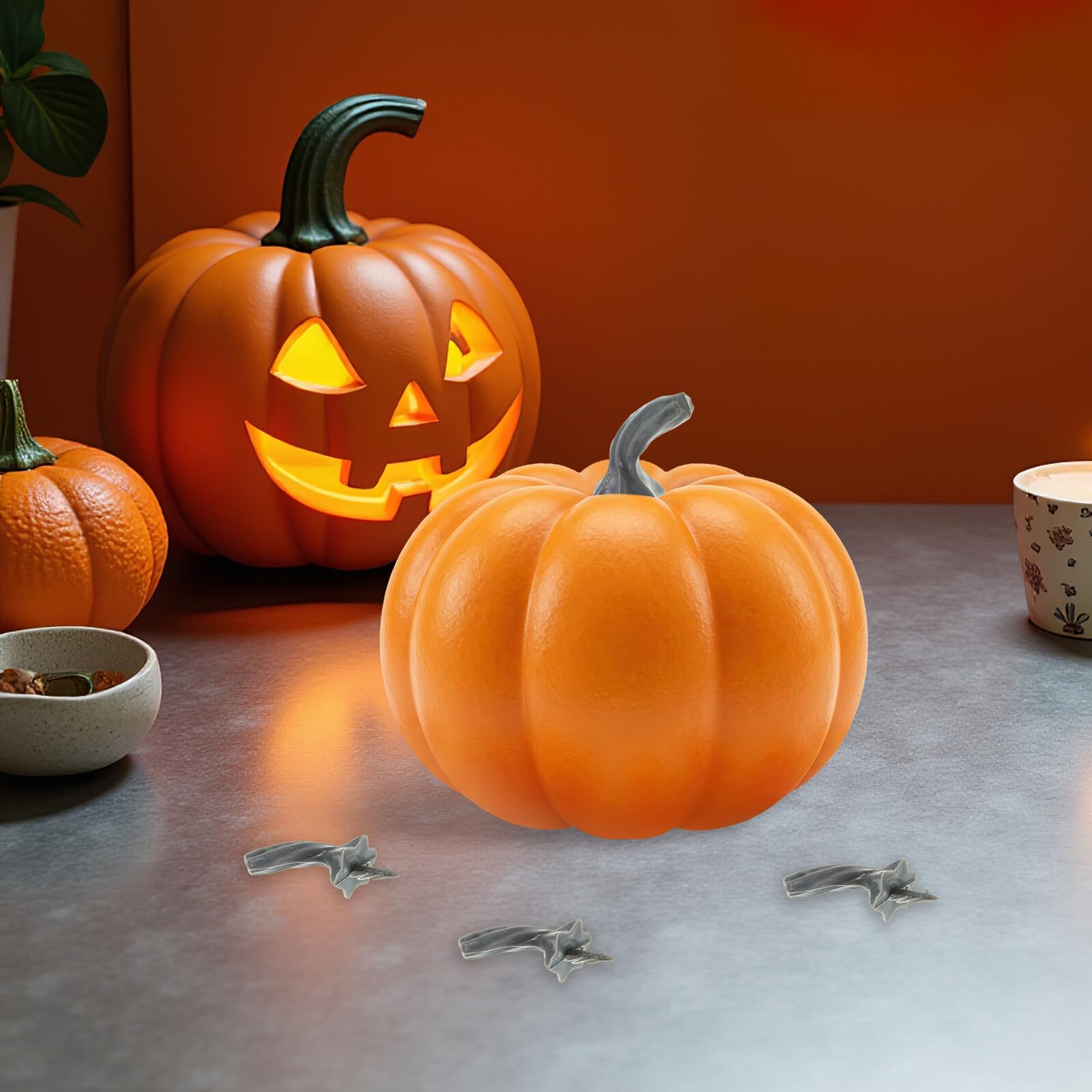 Hemobllo 50pezzi Steli di Zucca Finti in Plastica Steli per Lavori Artigianali di Zucca Artificiali per Decorazioni Autunnali Accessori per Lavoretti di Corti per Artigianato
