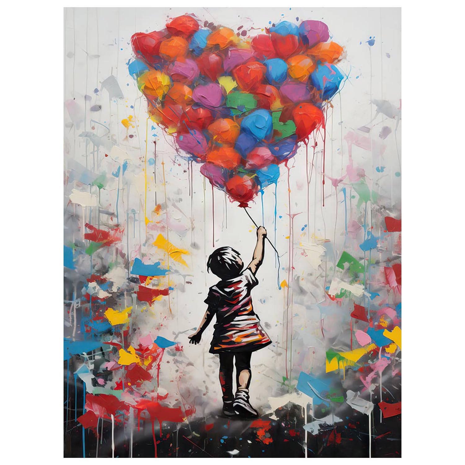 Malen nach Zahlen, Ballon Malen Nach Zahlen Erwachsene, Ballon Paint by Numbers Adult, DIY Handgemalt Ölgemälde für Home Décor Geschenk 40x50cm