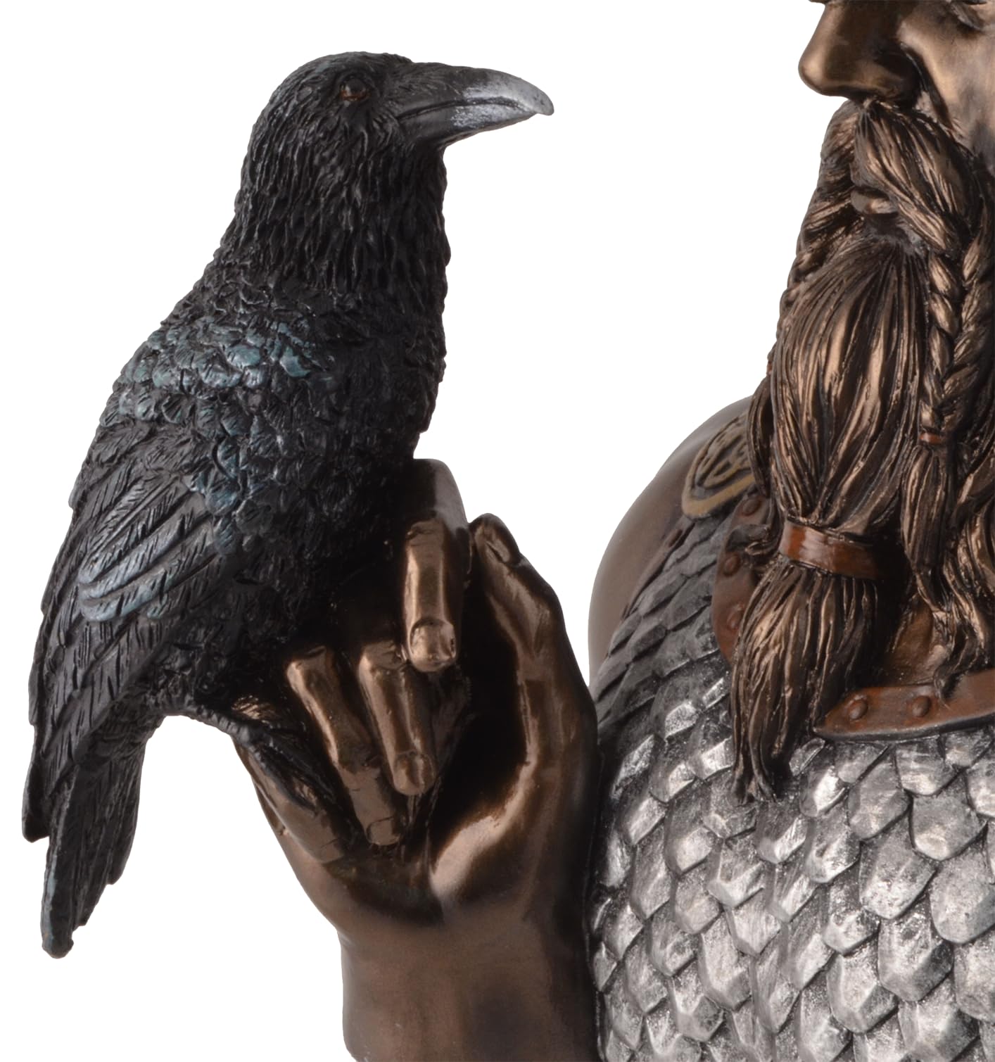 VOGLER Joh. Vogler GmbH Buste Odin avec corbeaux Hugin et Munin, peint à la main