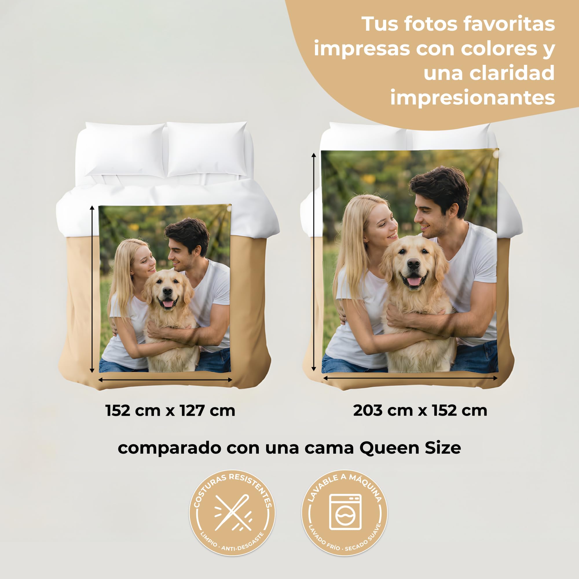 Cimpress Manta Personalizada con Foto, Mantas Personalizadas de Forro Polar Suave, Lavable con Imagen, Disponible en Formato Horizontal o Vertical y Varias Medidas (127x152 cm, Vertical)