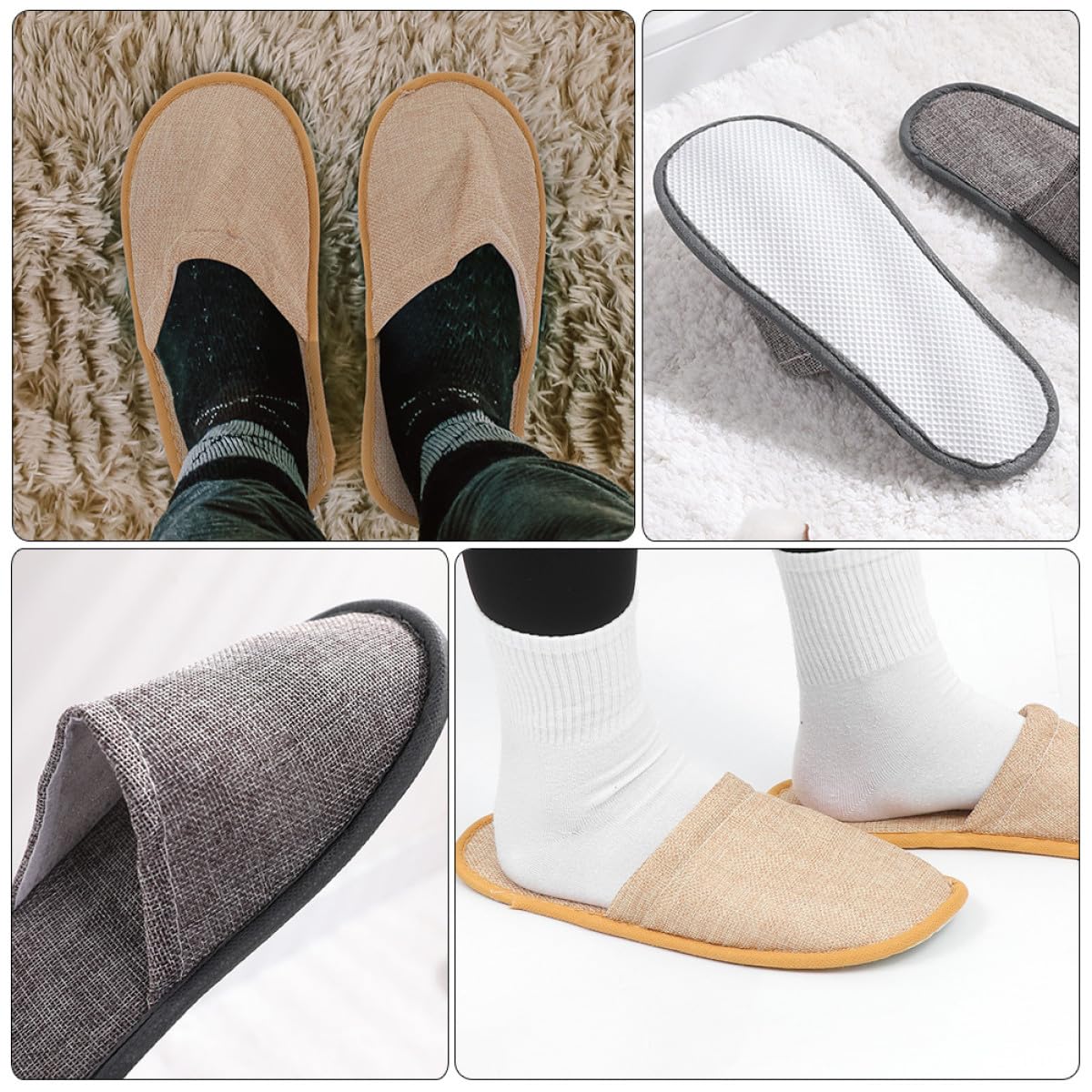 UPKOCH 10 Paia Pantofole Pieghevoli da Viaggio Unisex Morbide Chiuse Leggere e Portatili per Hotel Spa Casa e Viaggi Salvaspazio e Comode per Uomo e Donna
