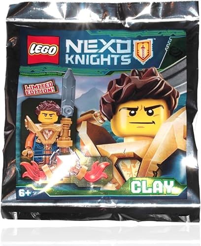 Miniatura 3 de LEGO Castle Nexo Knights Minifigure - Arcilla con armadura y espada con llamas (paquete de papel de aluminio de edición limitada), 15 piezas