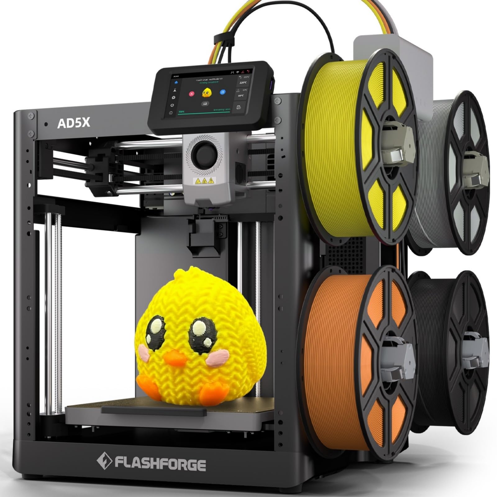 Flashforge AD5X Multicolor-3D-Drucker für Hochgeschwindigkeitsdruck in Vier Farben, maximale Geschwindigkeit 600 mm/s, automatische Nivellierung per Knopfdruck, Multi-Material-3D-Drucker mit IFS