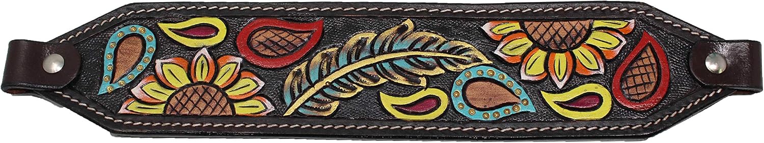 CHALLENGER Horse Noseband Tack Bronc Leather Halter Tiedown Lead Rope 280HR09