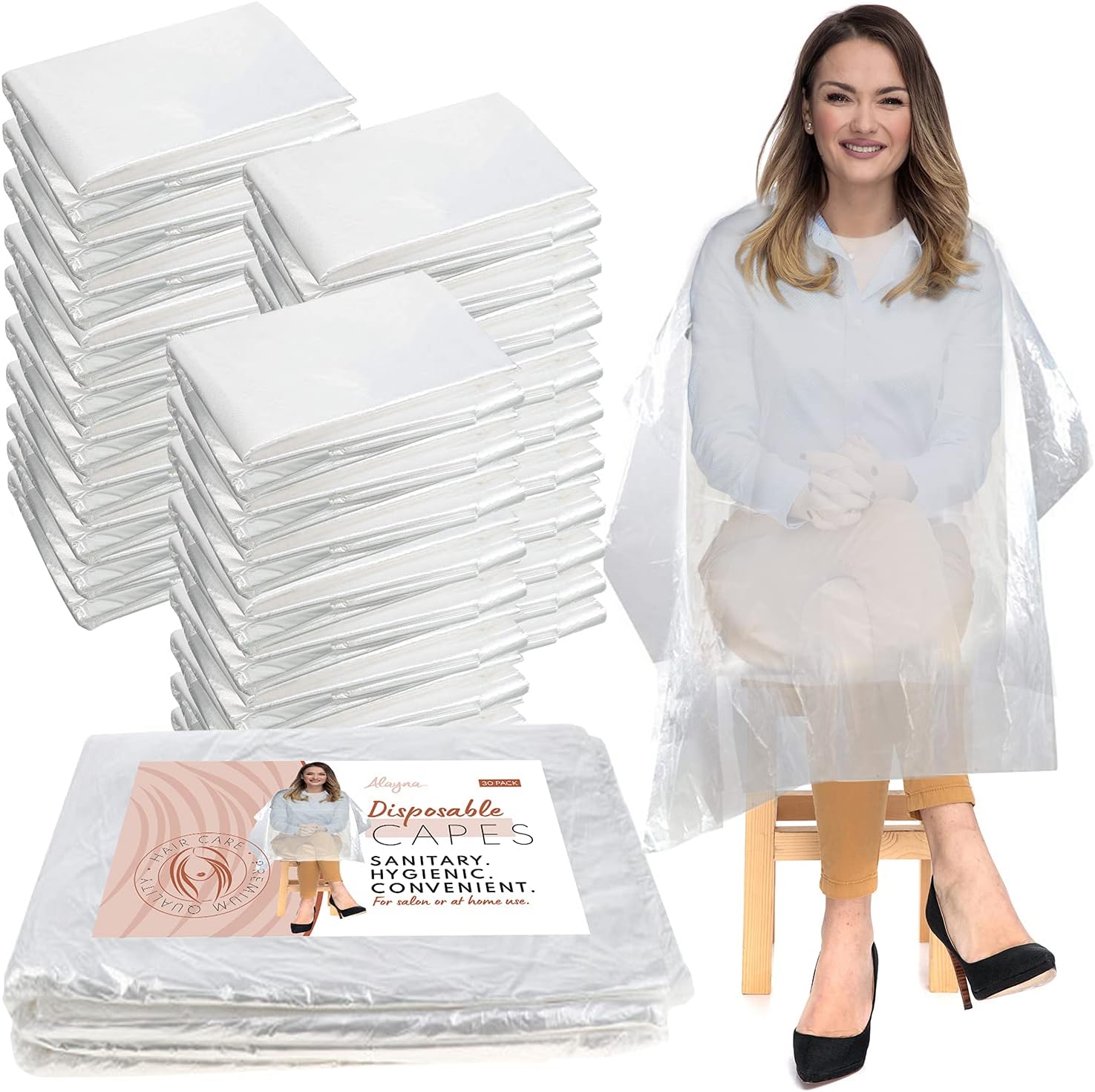 Haircut Capes Disposable Capes Hair Salon Sanitary Barber Capes for Haircutting, Trimming, Shaving, Perming, Coloring, Dying Accessories Supplies - Lightweight, Waterproof, Tear-Resistant (30 pk) : Clothing, Shoes & Jewelry