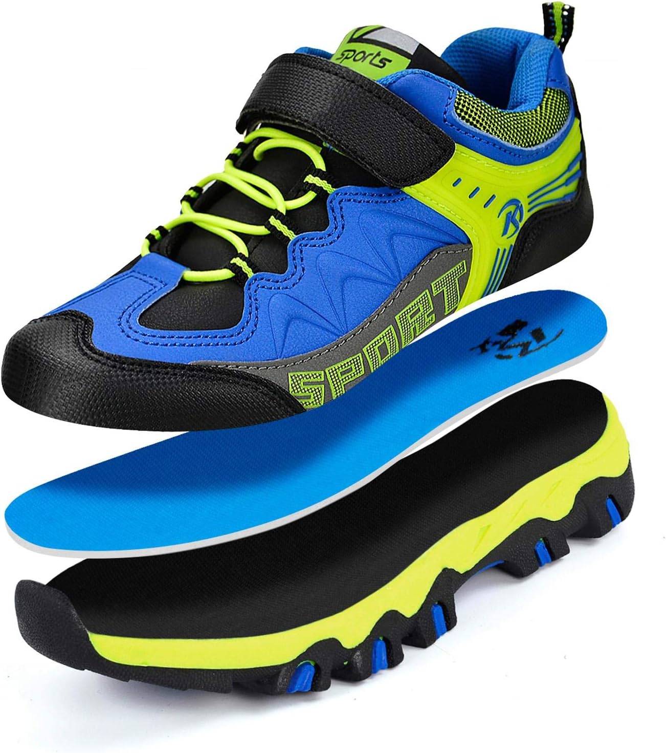 Feetmat Boys Hiking Shoes Waterproof Kids Sneaker 12.5 Little Kid Black/Blue