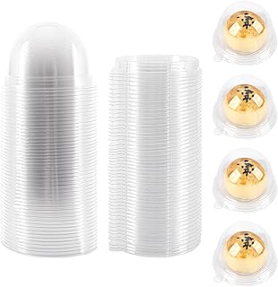 Hewnda 50 Pack 2 Inch Clear plastic mini cake box muffins box cookies cookies muffins dome box wedding birthday gift box(Clear)