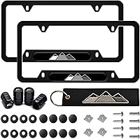 Vista 11 de Marco de matrícula de aluminio tricolor de 3 colores compatible con vehículo Toyota, camión, remolque, SUV. (Blanco Azul-01)