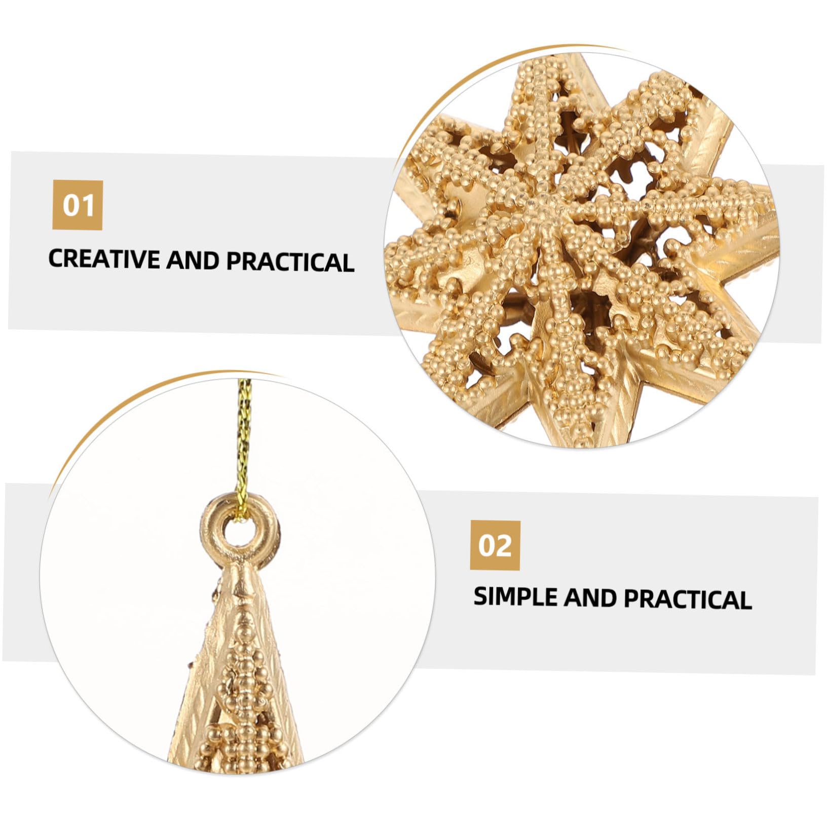 Zerodeko 5 Set Ciondolo Stella Dorata Ornamenti D'oro Per L'albero Di Natale Ciondolo Stella Stereo Pendenti Natalizi Natalizio Decorazione A Luminosa Plastica 6 Pezzi * 5