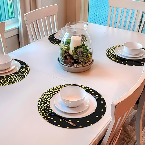 Miniatura 5 de Teling 100 manteles individuales de papel desechables de papel de aluminio dorado, manteles individuales de papel decorativo para bodas, cumpleaños,