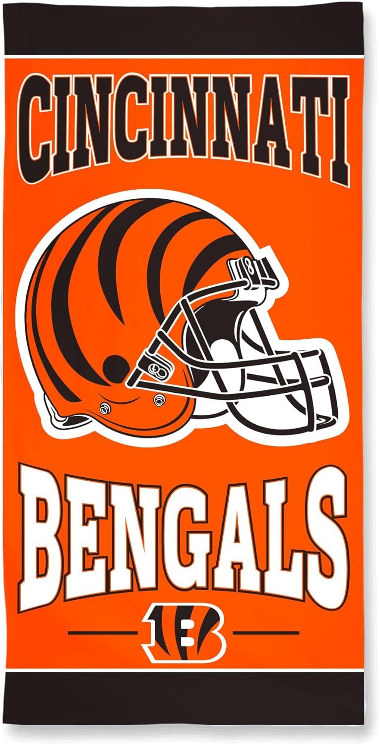 NFL Cincinnati Bengals Fiber Beach Towel, 30 x 60-Inch
