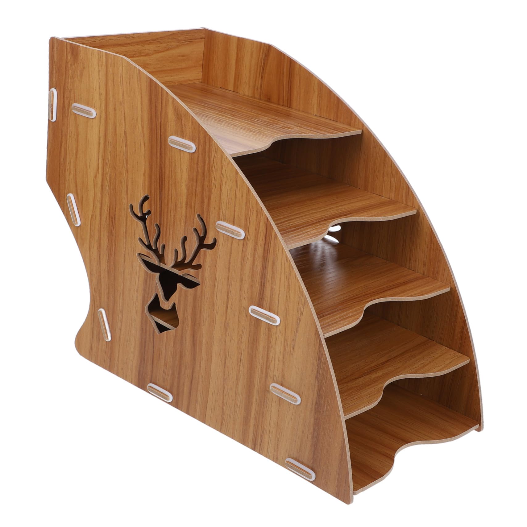 VILLCASE Organiseur De Courrier De Bureau Organiseur De Dossiers Accessoire De Bureau Boîte De Rangement en Bois Robuste