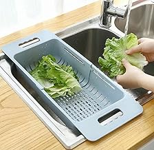 Plastic Expandable Kitchen Dish Drainer and Drying Rack | Sink Basket for Washing Bowls, Utensils, Vegetables, Fruits & Storage Organiser