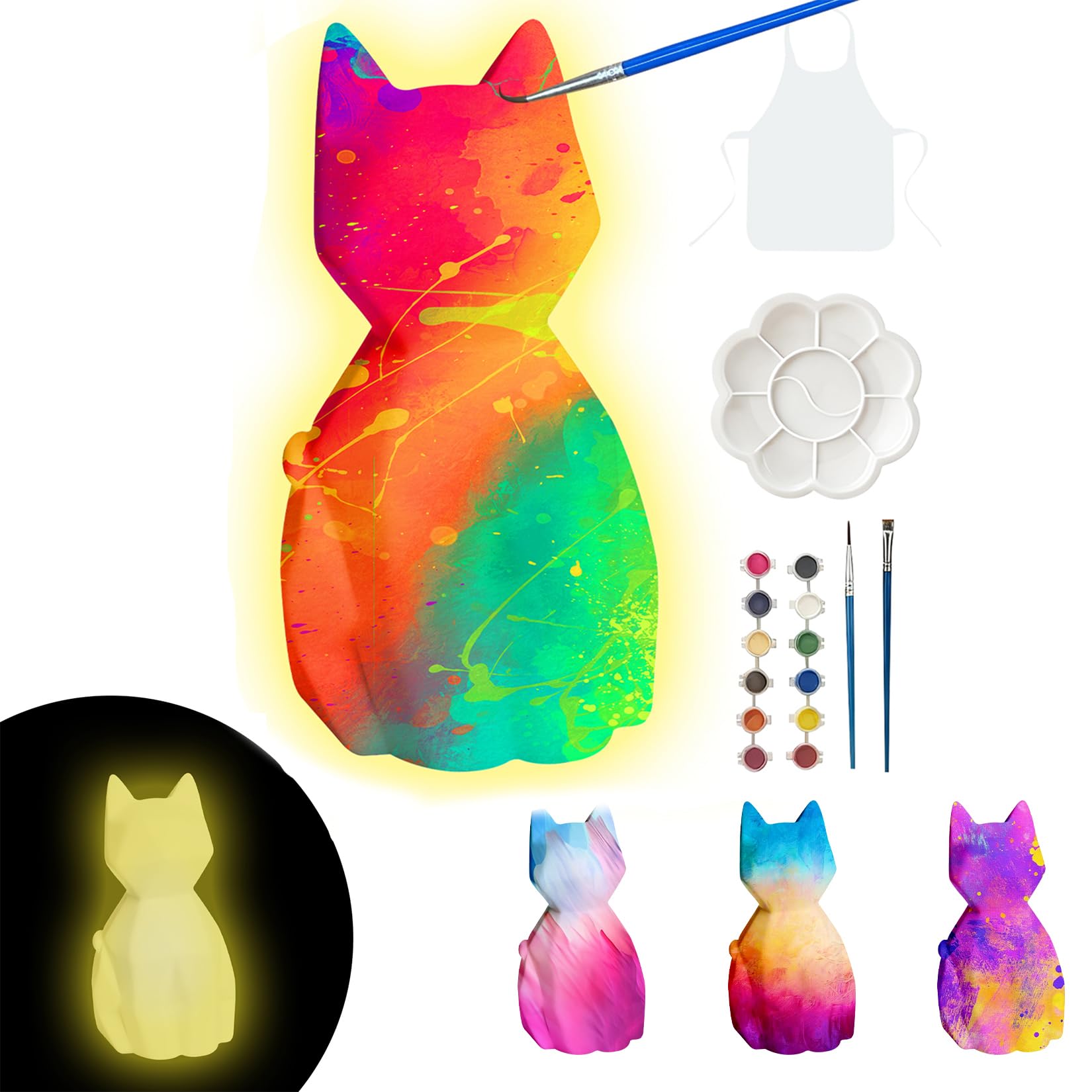 Amazon.co.jp: 描ける 猫 ランプ ねこ お絵描きキット 工作キット 間接