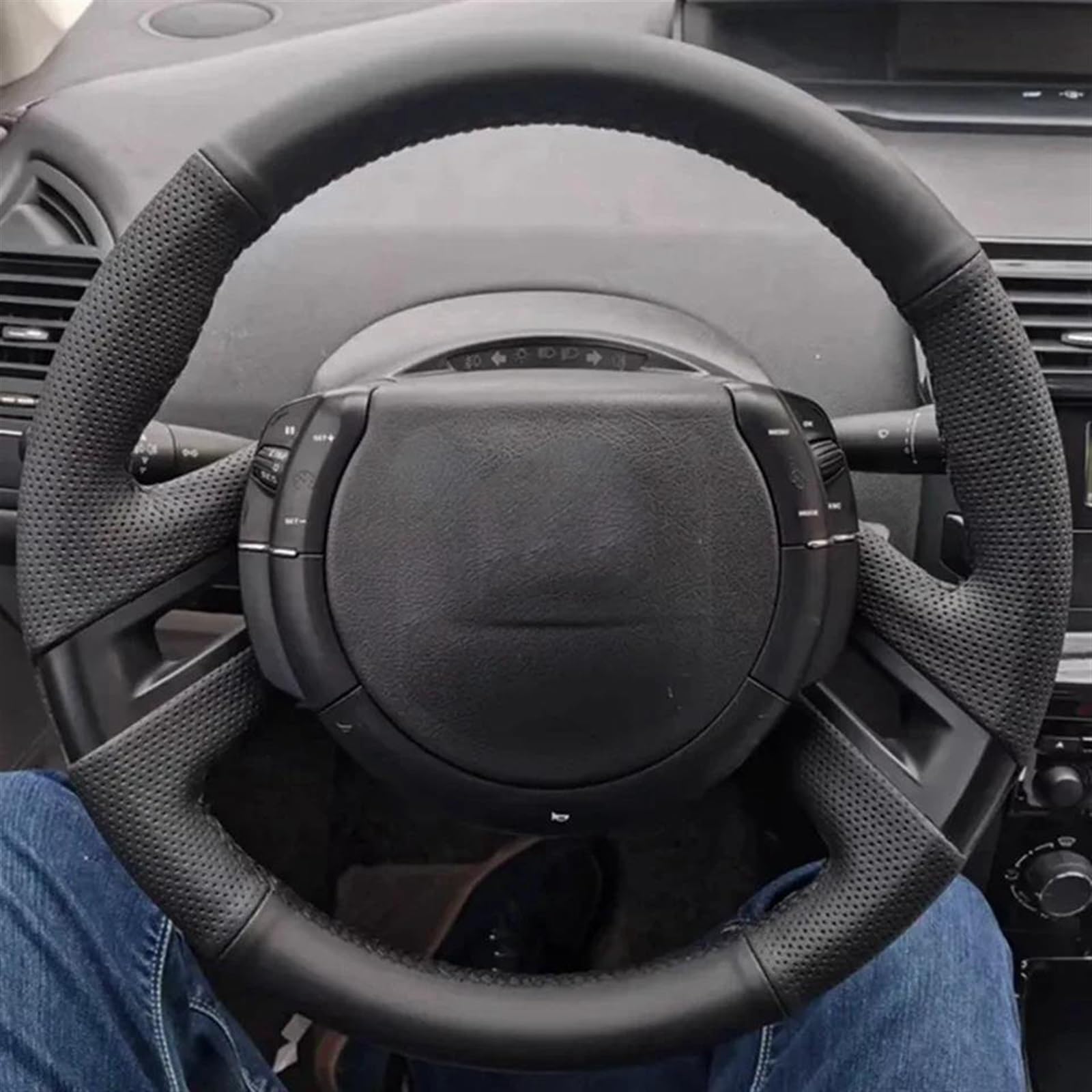 Für Citroen C4 Für Picasso 2007-2013 Geflochtener Auto-Lenkradbezug, Individueller Mikrofaser-Leder-Lenkradbezug Fürs Auto Teile(Colors)