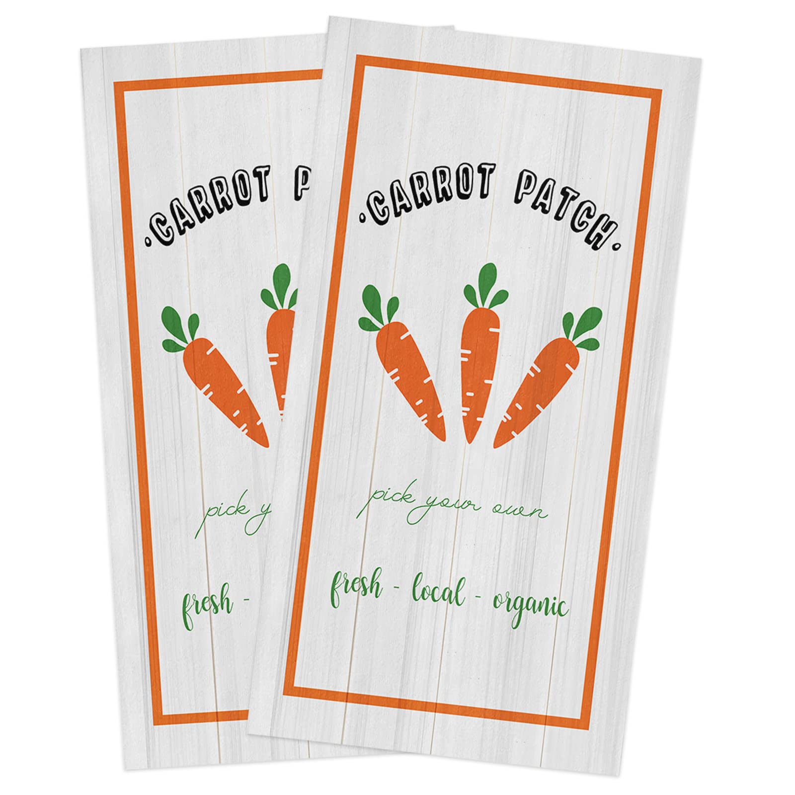 ArneCase Kitchen Towels Super Soft Dish Towels Easter Carrot Wood Grain Absorbent Superfine Fiber Dish Cloths Cleaning Cloths 2PCS-18x28 inch