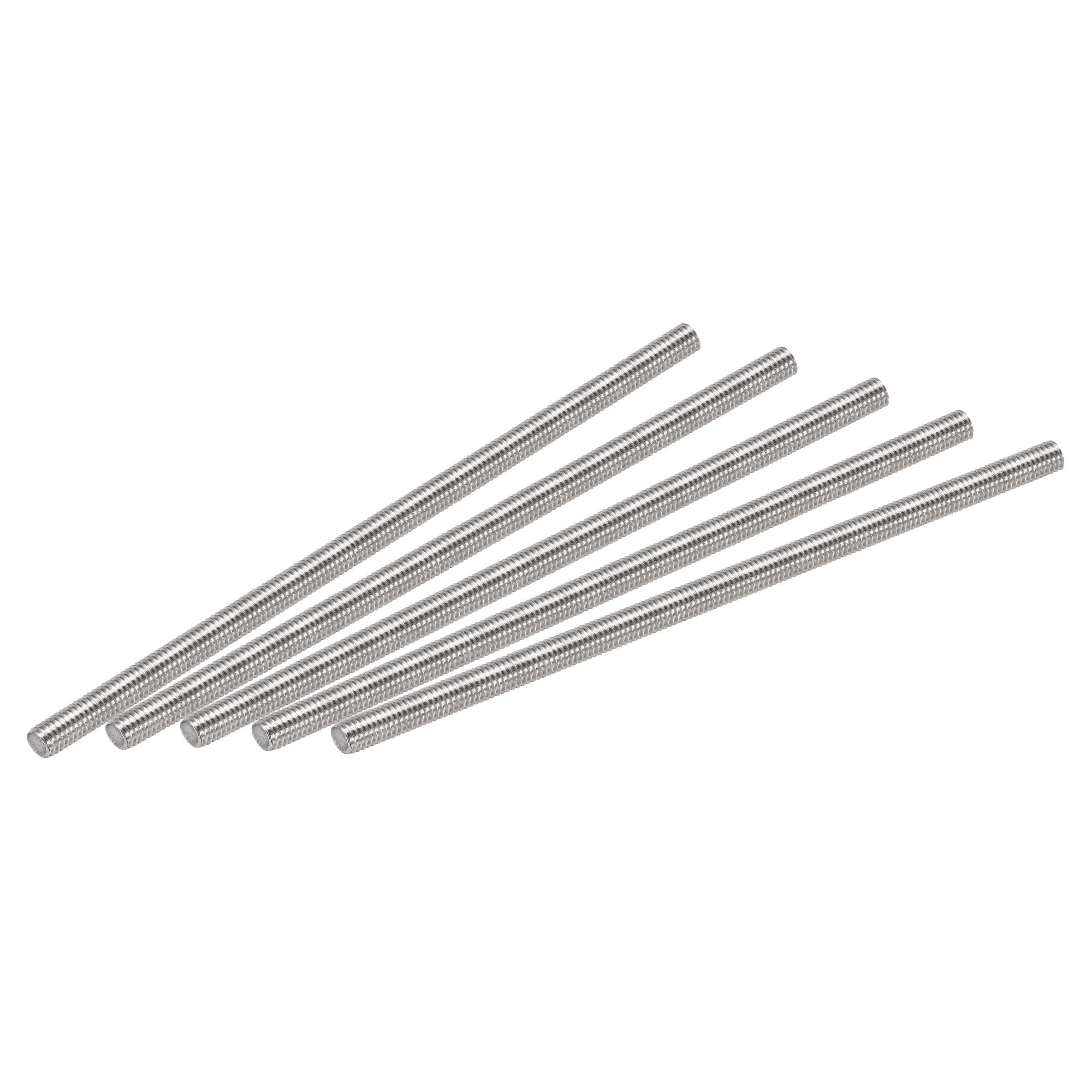 sourcing map 15Pcs M6 x 140mm Tige Filetée Entièrement 304 Inox Acier Droite Fil À La Main M6-1.0 Fil Pas