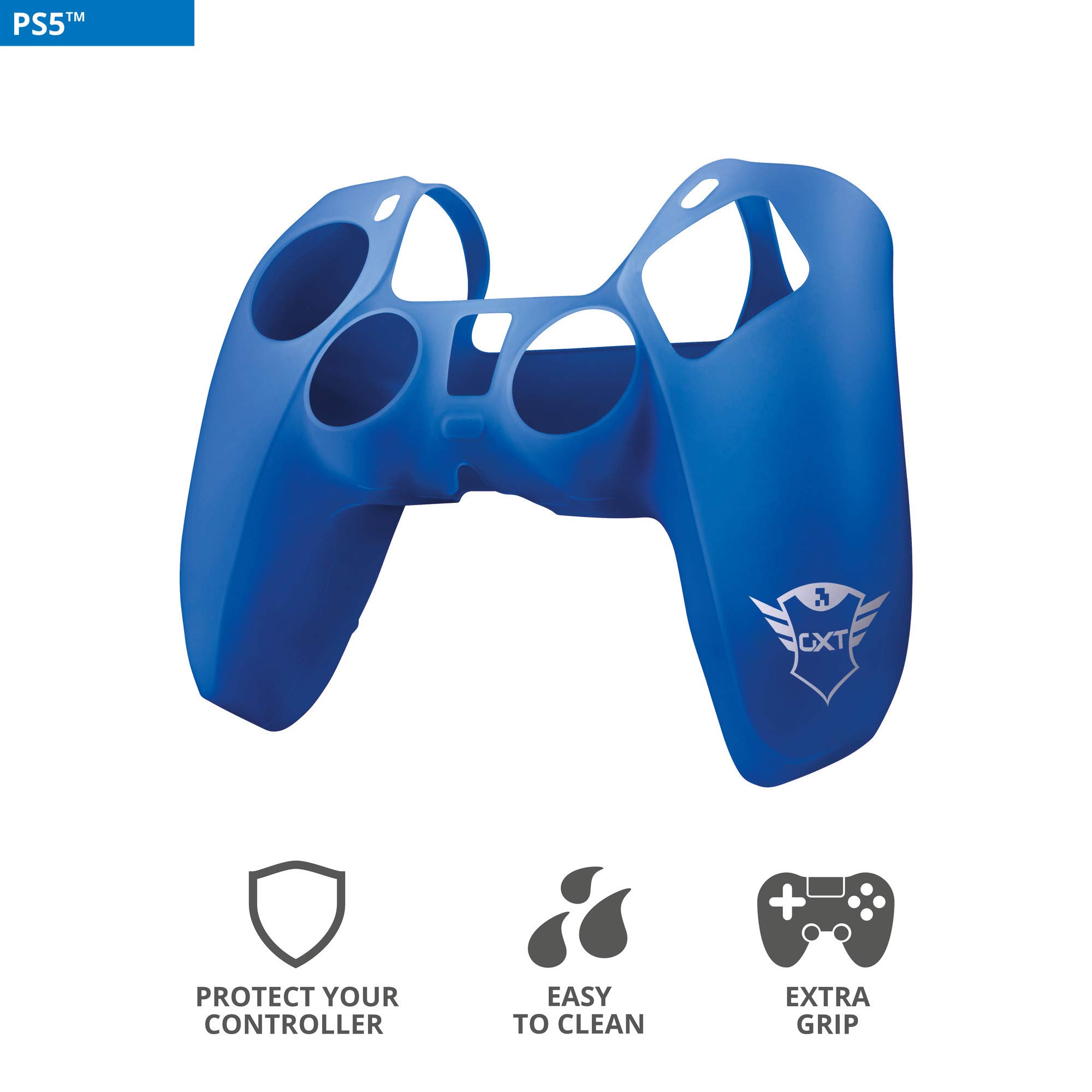 Trust Gaming GXT 748 Funda Silicona para Mando PS5, Carcasa Suave Cubierta Antideslizante Protectora para Controlador DualSense de PlayStation 5 - Azul