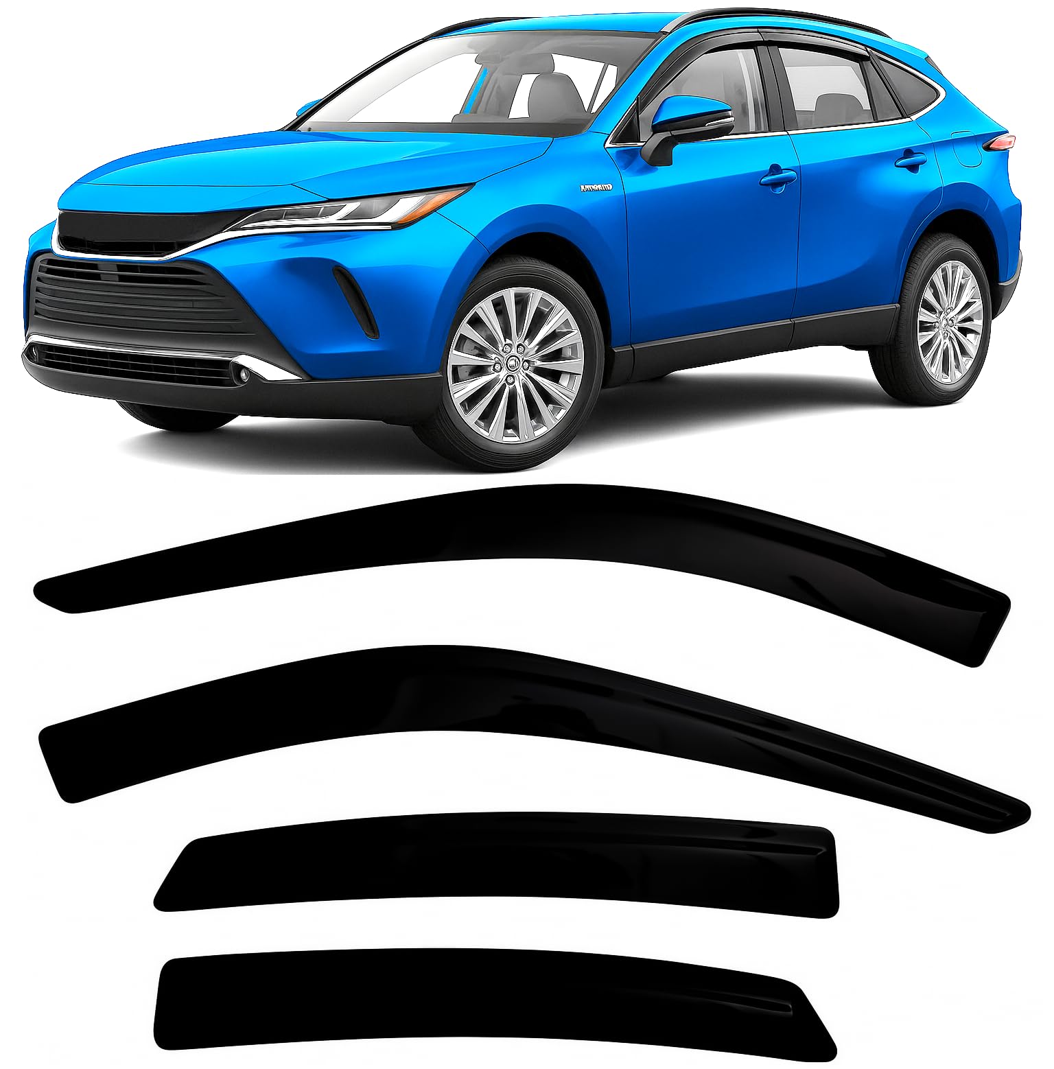 Amazon.com: 2021-2024 Tape-on Rain Guards for Toyota Venza