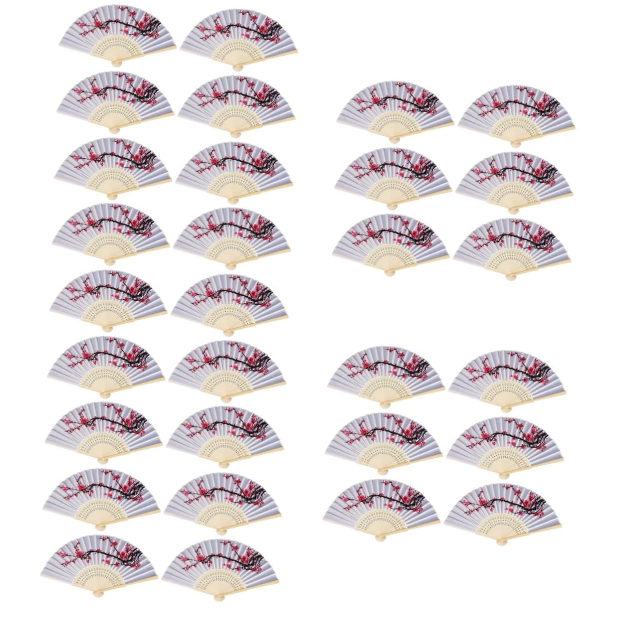 Alipis 30 Piezas De Paraguas De Flor De Cerezo Abanico Con Patrón Floral Abanico Para Invitados De Boda Decoración Vintage Decoración De Fiesta De Boda Abanico Encantador Japonés