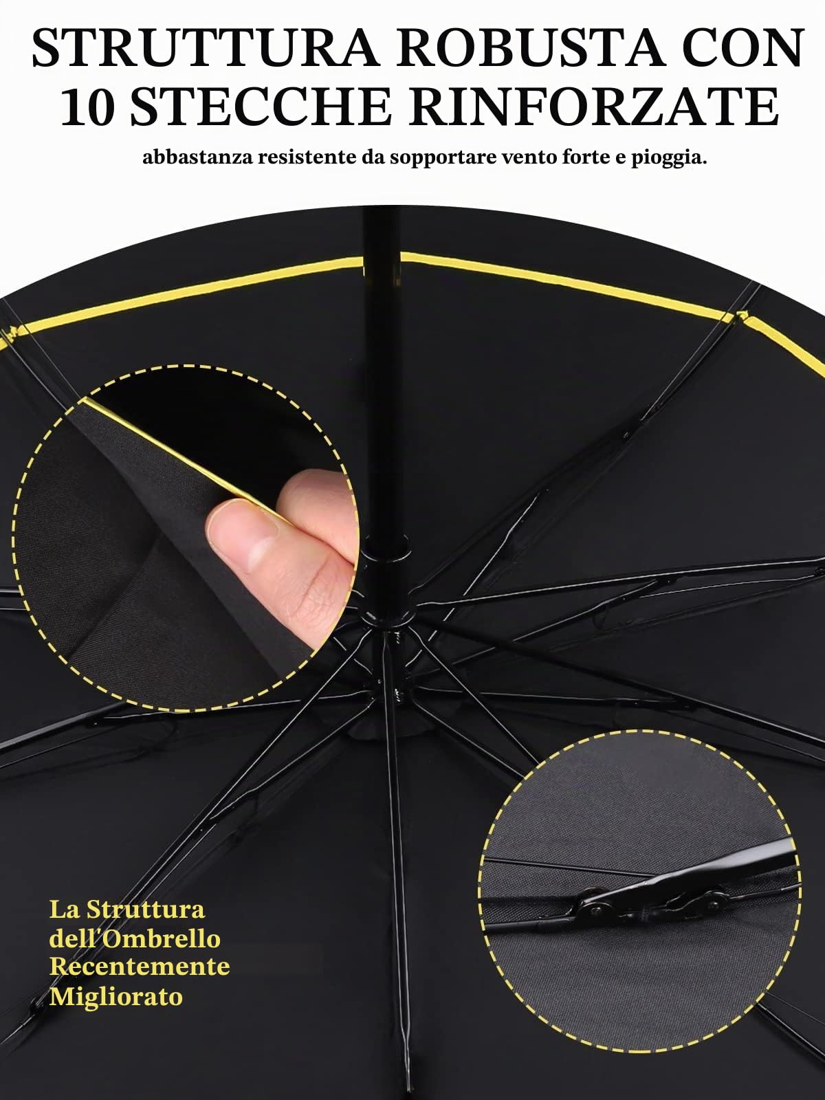Kalolary Ombrello da golf extra grande compatto da 157 cm, a doppia cupola, ventilato, antivento, impermeabile, per donne e uomini